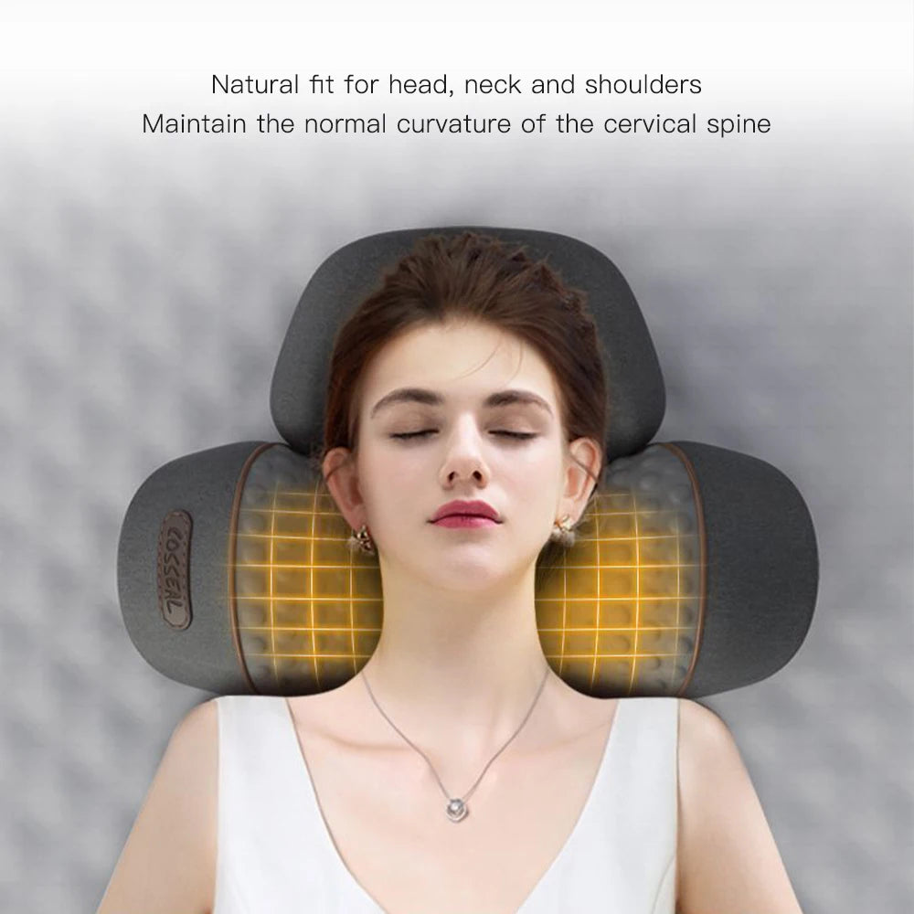 Electric Neck Massage Pillow with Heat Therapy and Vibration - Tidesmit Massage Cushion Tidesmit
