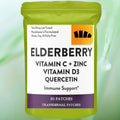 30 Patches Elderberry Transdermal Patches with Zinc, Vitamin C, E, & D3 Immune Booster