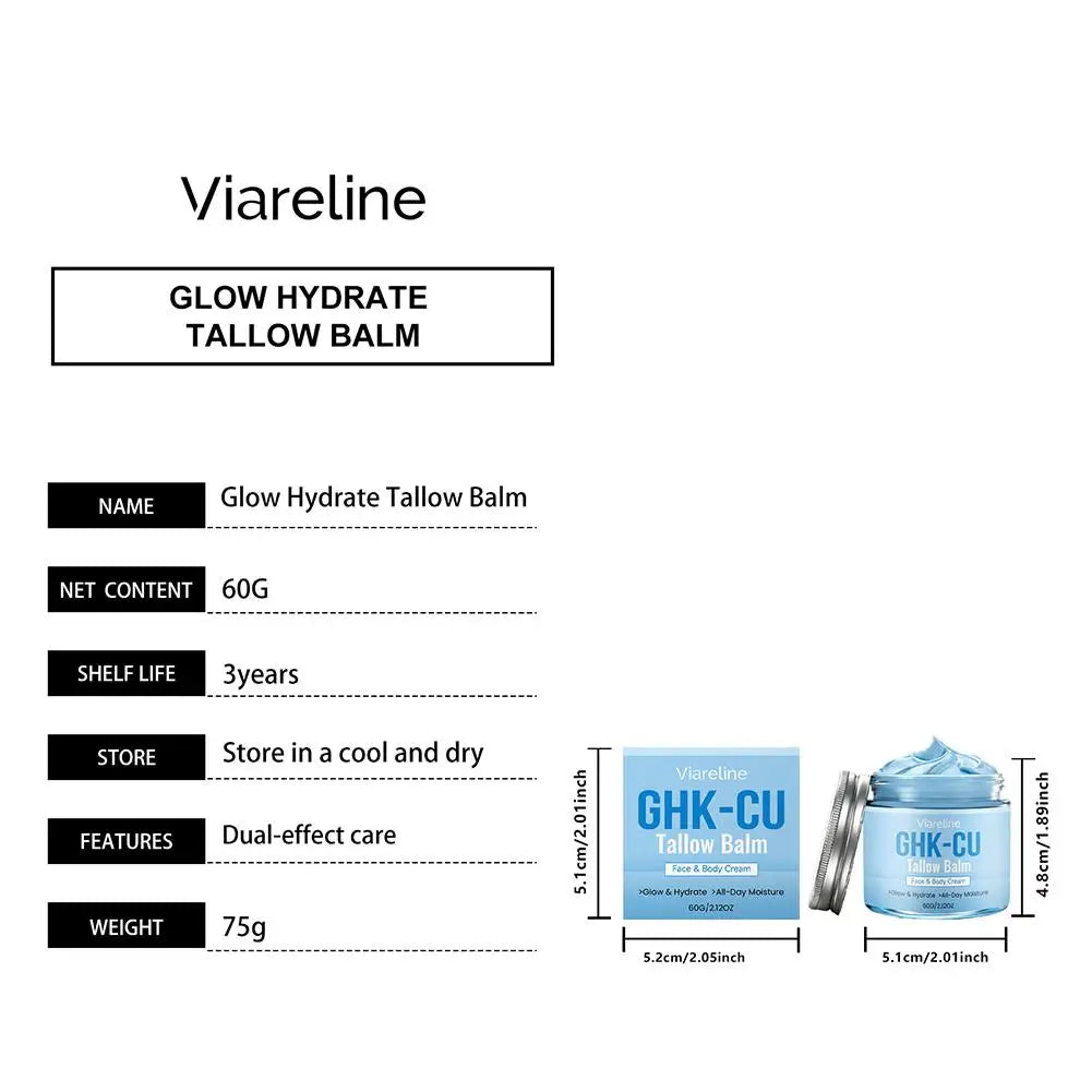 GHK CU Copper Peptide Manuka Honey Tallow Balm Deep Moisturizing Nourishing Blue Cream For Face Body Mature Skin Repair