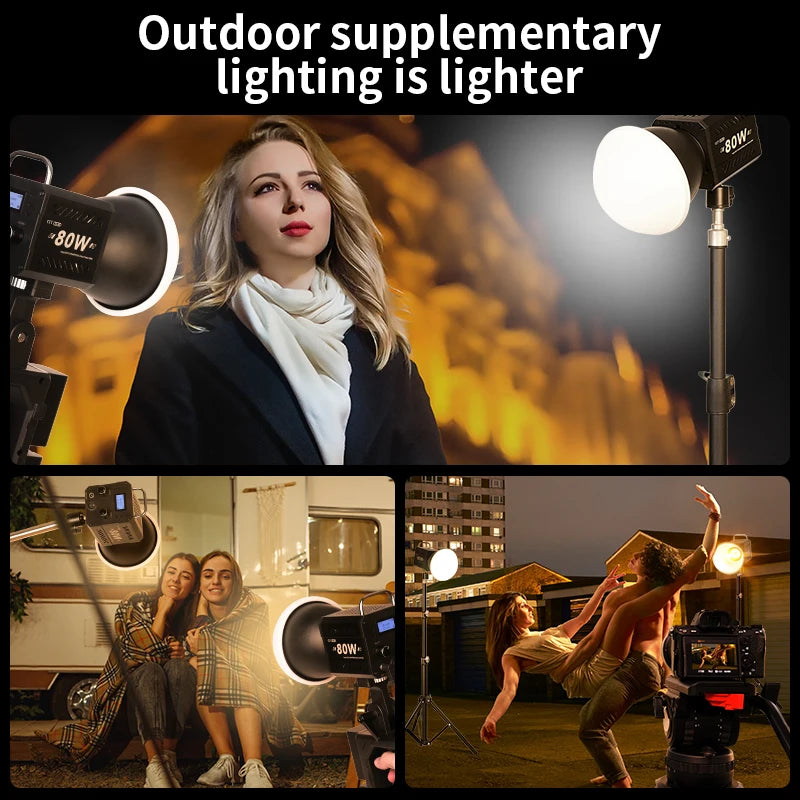 LED Video Light 60-80W Bi-Color Studio Lighting for Content Creators Tidesmit