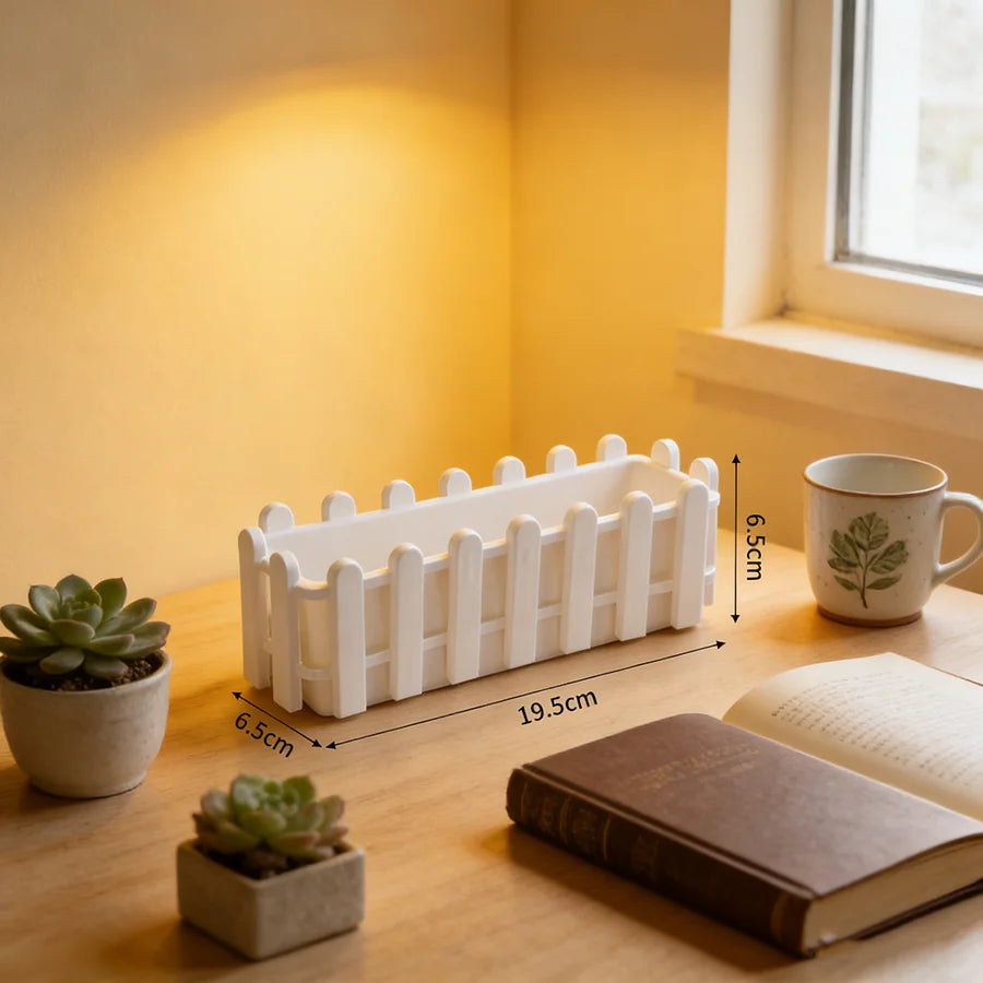 Modern Rectangular Planter  - Pot Series with Decorative Fence Design - Home Garden Decoration Gardening Gift Home Decor