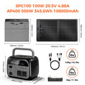 CTOLITY AP400 500W Solar Generator Portable Power Station Lifepo4 + SPC100-ETFE 100W ETFE Solar Panel Charger for Camping Power Bank Home