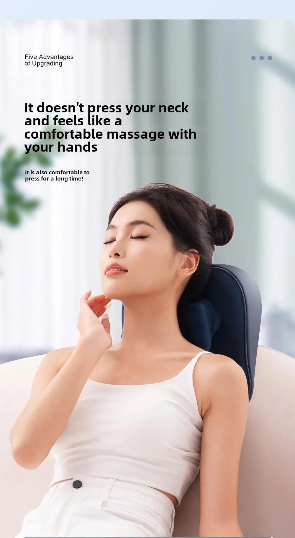 Shiatsu Neck Massager Wireless Rechargeable Heat Therapy - Tidesmit Relaxation Treatment Tidesmit