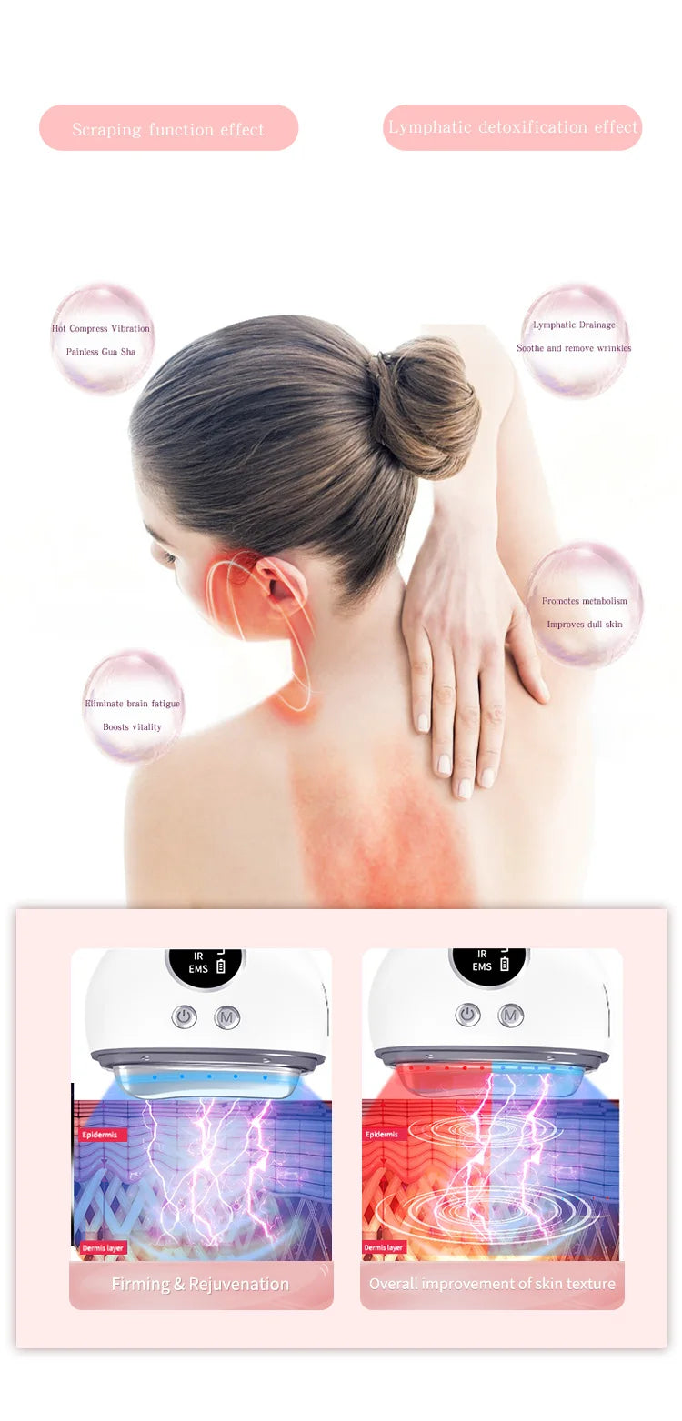 Facial Neck Massager - 4-in-1 Skin Care Tool with 9 Modes - Tidesmit Fascia Gun Tidesmit