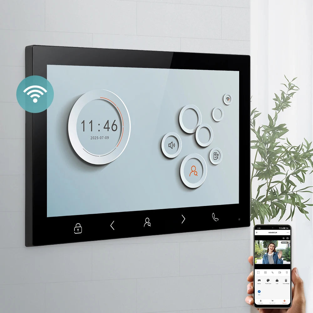 HOMSECUR XM103D 10" WIFI Indoor Monitor for HDS 4 Wire Video Doorphone Entry Intercom