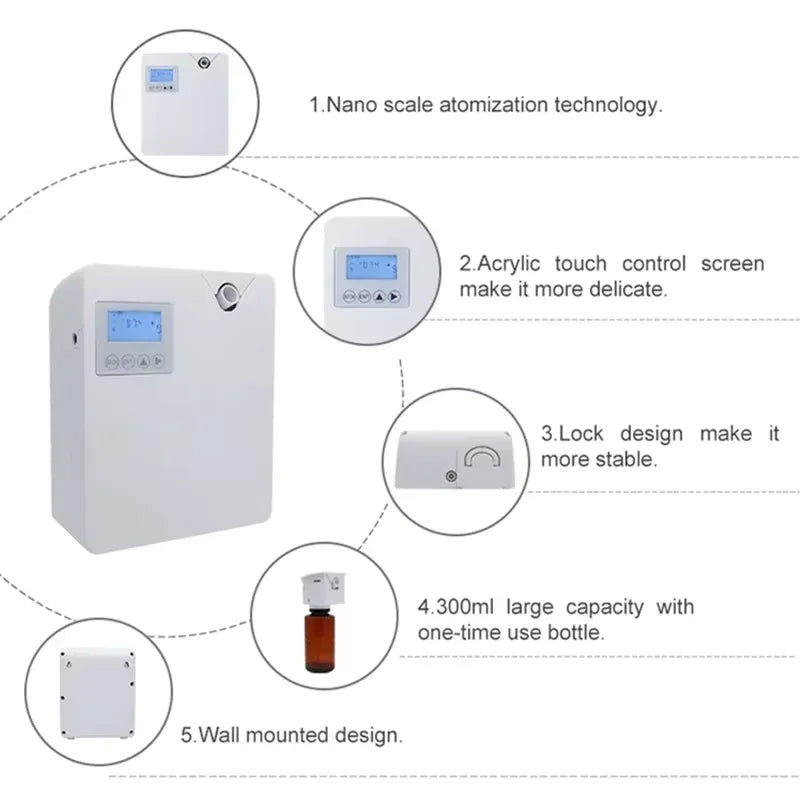 Aroma Diffuser Home Perfume Scent Machine Fragrance Air Freshener Essential Oil Waterless Flavoring Timer WIFI Bluetooth Control