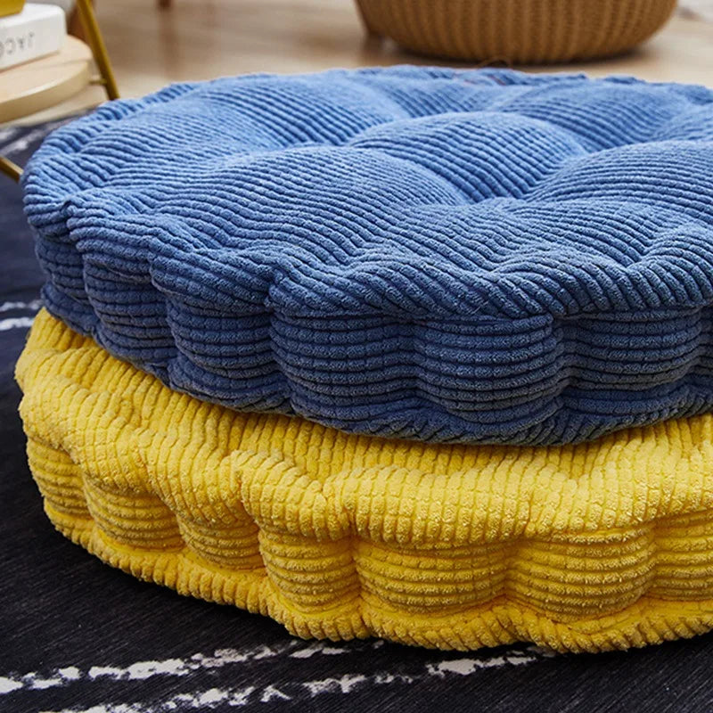 Meditation Floor Square Round Pillow For Seating Tufted Thick Pad Corduroy Cushion For Yoga Balcony Chair Seat Cushions Blue