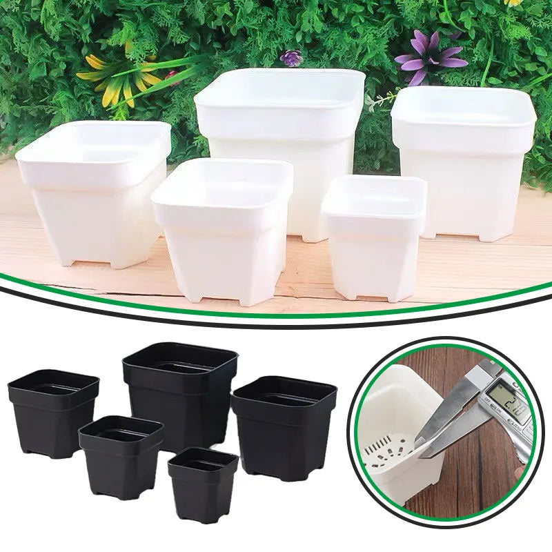 2-5PCS Quality Thicken Flower Pots ，Succulents Plant Square Flowerpots Nursery Grow Container Cactus Pot Planter Garden Supplies