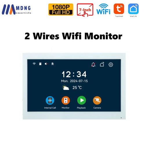 Tidesmit 1080P Tuya Smart WiFi video doorbell camera with 2-wire intercom for apartment security.