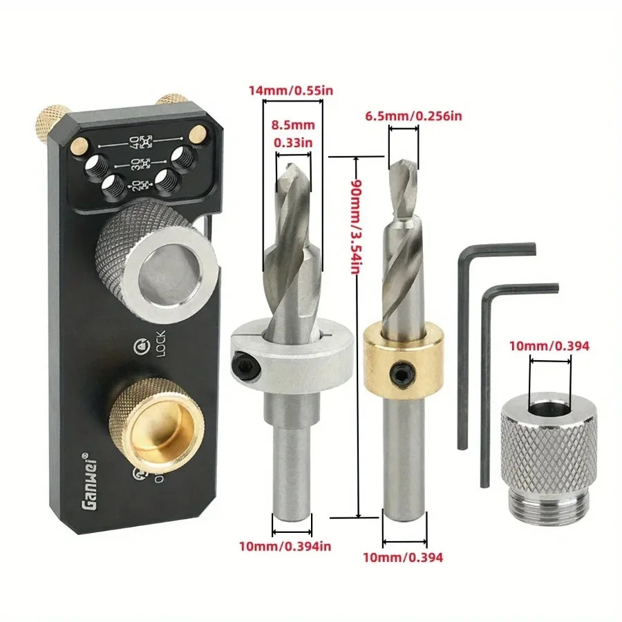 Aluminum Profile Positioning Punching Locator 20/30/40 Series Profile Universal Drilling Jig Set with M6 and M8 Step Drill Bits
