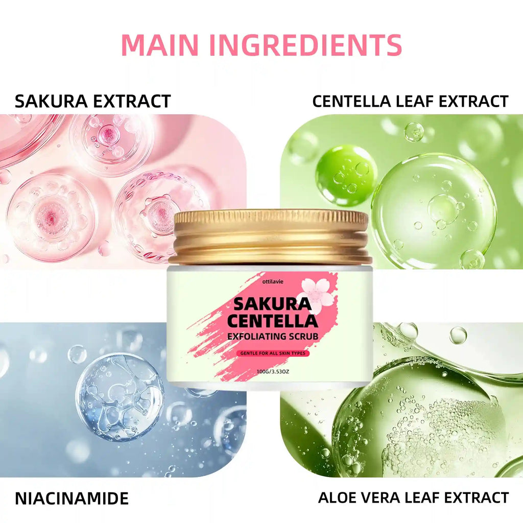 Sakura Centella Exfoliating Scrub 100g-150g - Natural Skin Treatment Scrubs Treatments Tidesmit