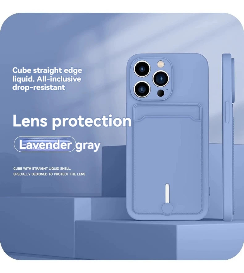 iPhone 16 Case with Card Slot - Slim TPU Shock-Absorbing Protective Cover Tidesmit
