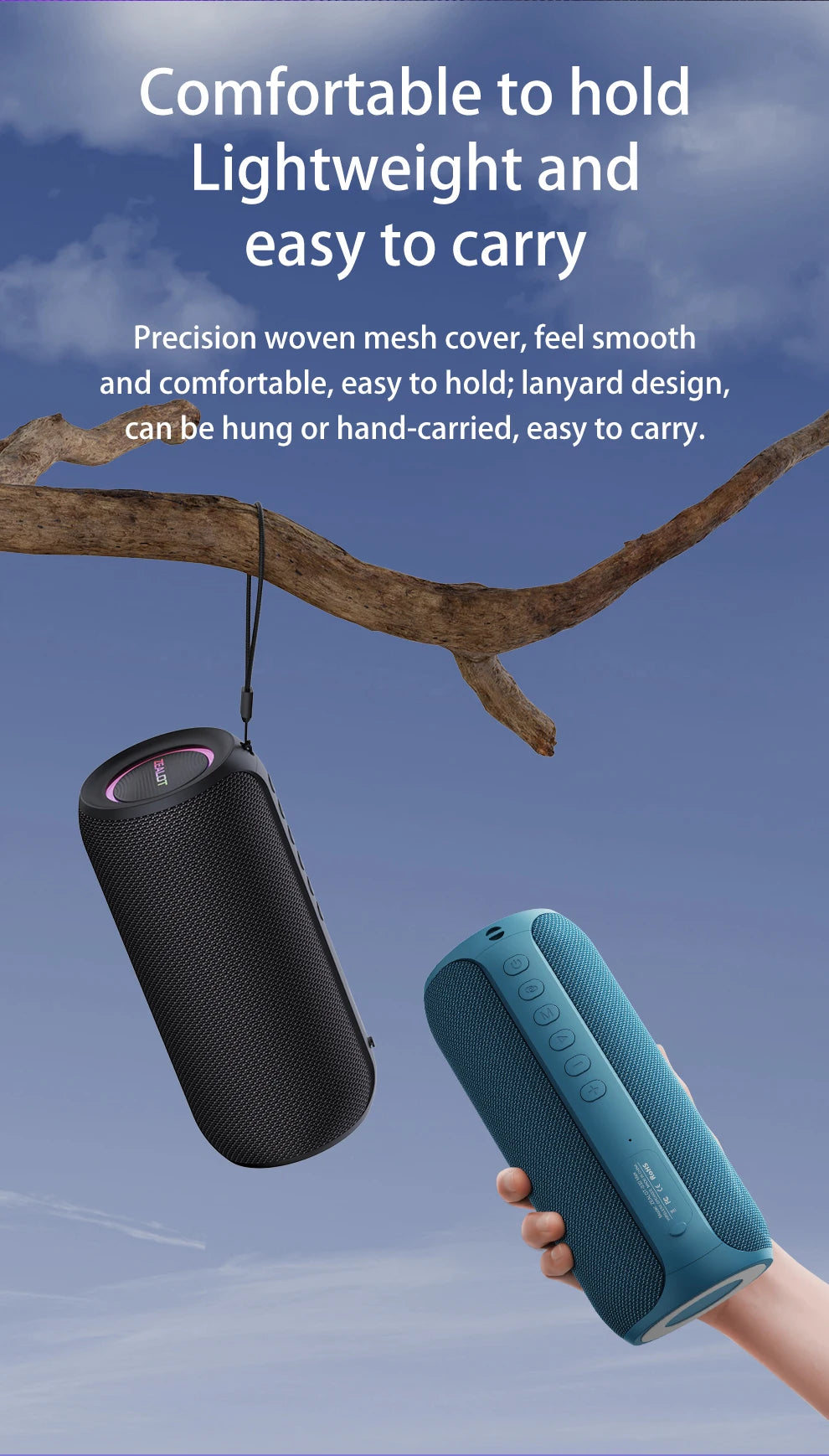 Zealot S32 MAX Outdoor Portable Subwoofer Wireless Speaker,Waterproof IPX 5,Dual Pairing, 3600mAh Battery.