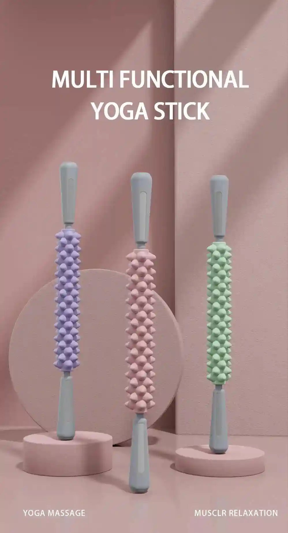 Massage Roller Stick for Deep Muscle Relief | Tidesmit Ergonomic Tool Massage Roller Tidesmit