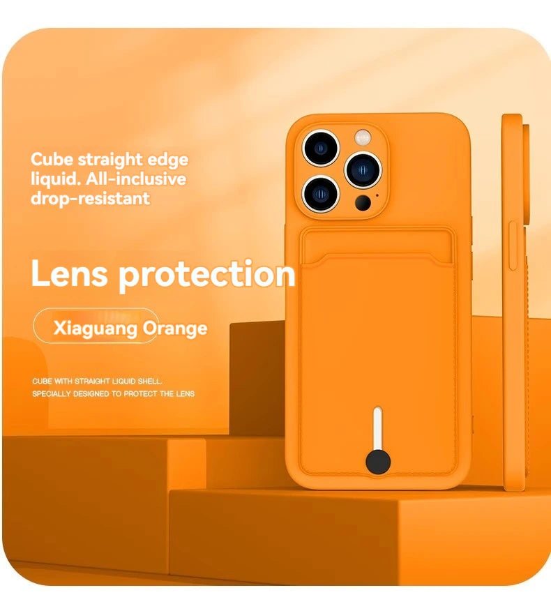iPhone 16 Case with Card Slot - Slim TPU Shock-Absorbing Protective Cover Tidesmit