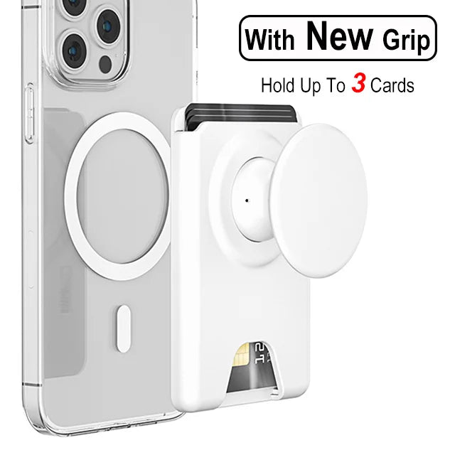 Magnetic Phone Wallet Case with Grip - Slim Shock-Absorbing Cover White Tidesmit