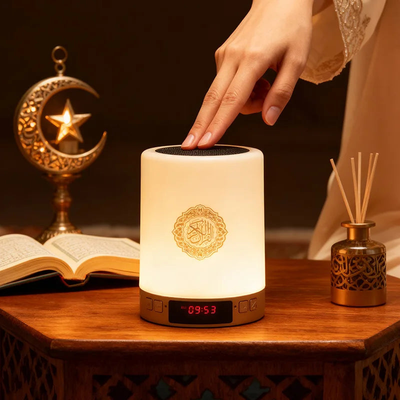 Azan Clock Quran Muslim Islamic Arab Koran Ramadan Bluetooth Speaker Wireless Portable Bright Lamp Holy Night Light Islam Arabic