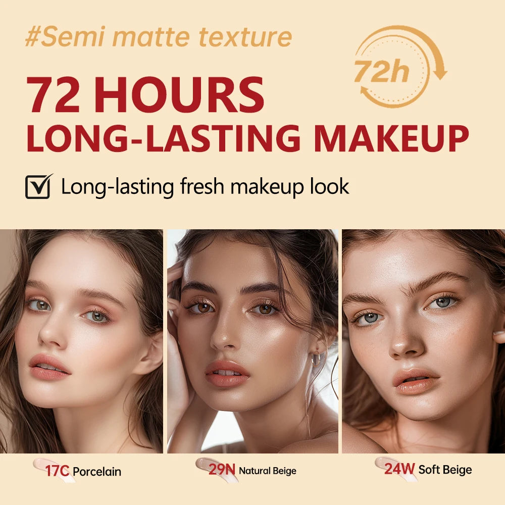 Tidesmit long-lasting cushion foundation with semi-matte finish and sun protection in detailed texture close-up