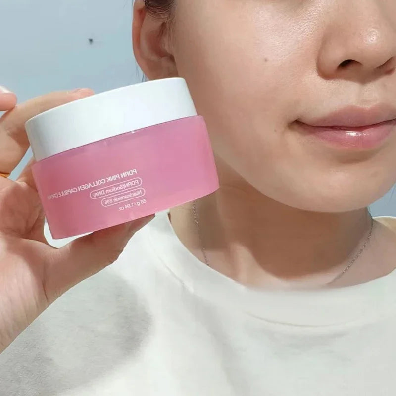 Nicotinamide Infiltrated Pink Collagen Capsule Cream A Facial Moisturizing Product Is Used for Anti-wrinkle And Moisturizing