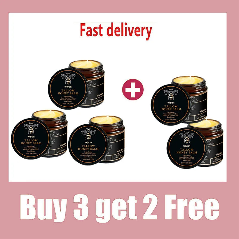1/3/5pcs Beef Tallow Honey Cream Brand Facial Care Moisturizing Smooth Skin Light Non-greasy Cream Gentle Hydrating Moisturizer