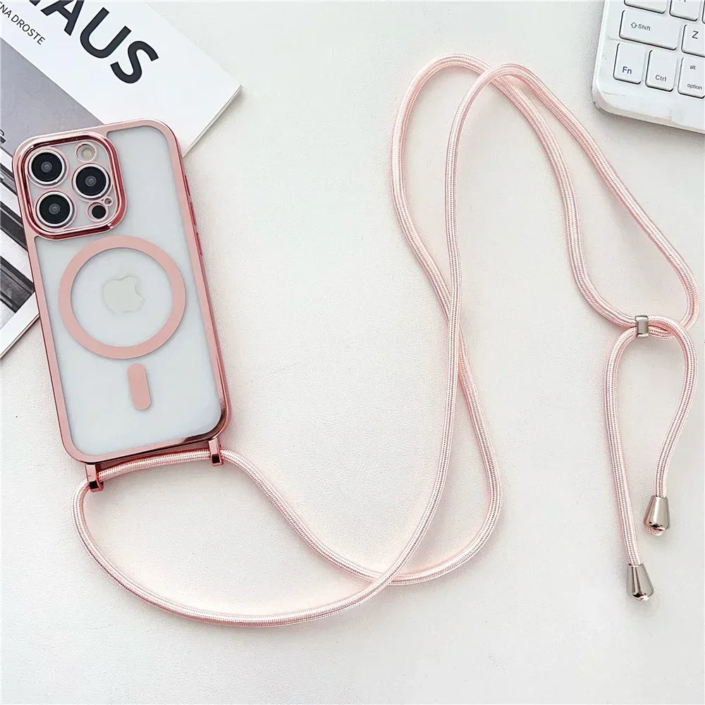 Crossbody Phone Case for iPhone 16 Pro Max with Adjustable Lanyard Tidesmit