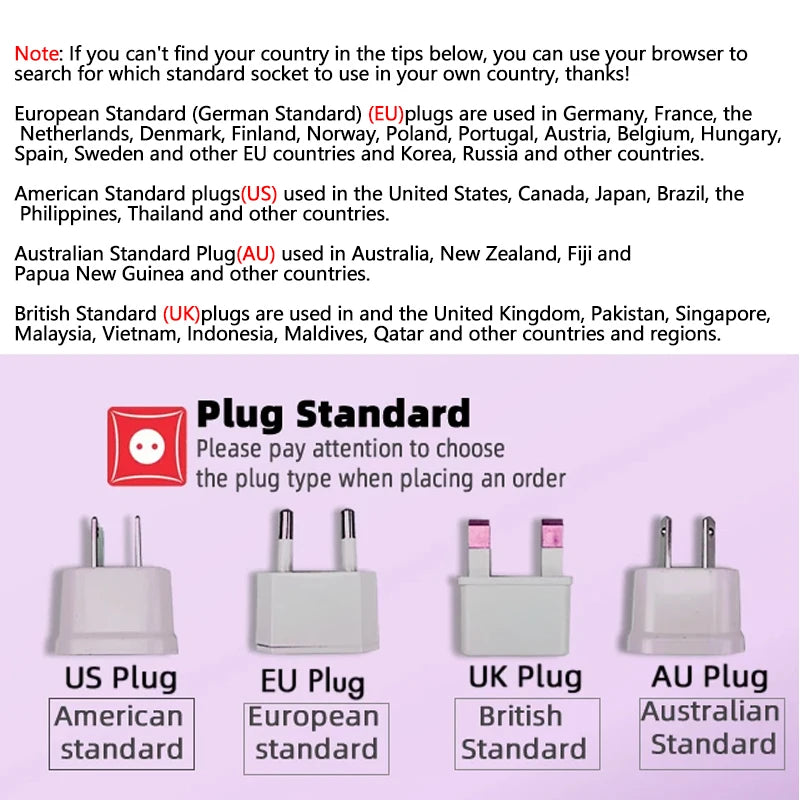 Travel-friendly hair straightener and curler featuring multiple international power plug adapters for global styling.