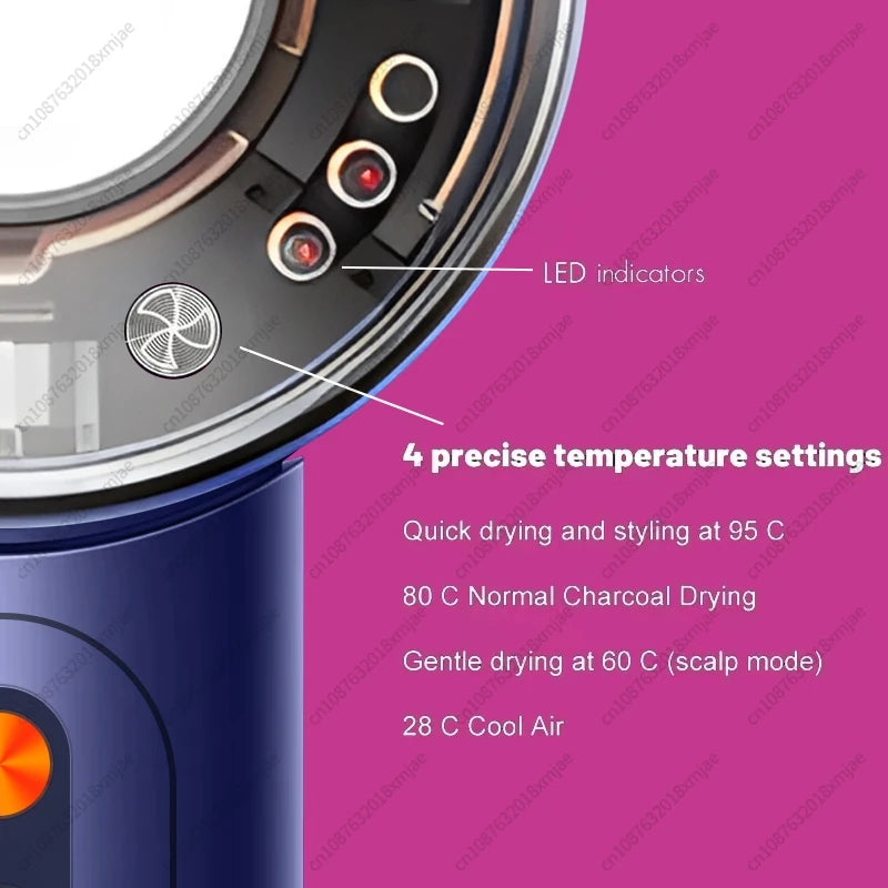 Tidesmit leafless hair dryer with negative ion technology and constant heat control for professional styling