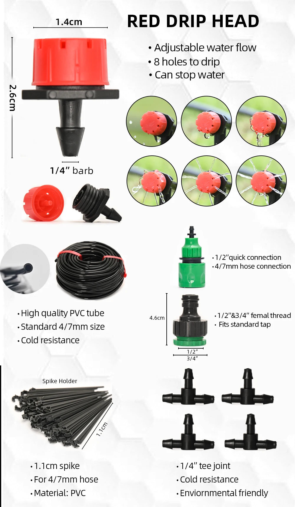 5M-60M Drip Irrigation System Plant Watering Set Watering Kits Adjustable Drippers For Irrigation Micro Garden Watering System