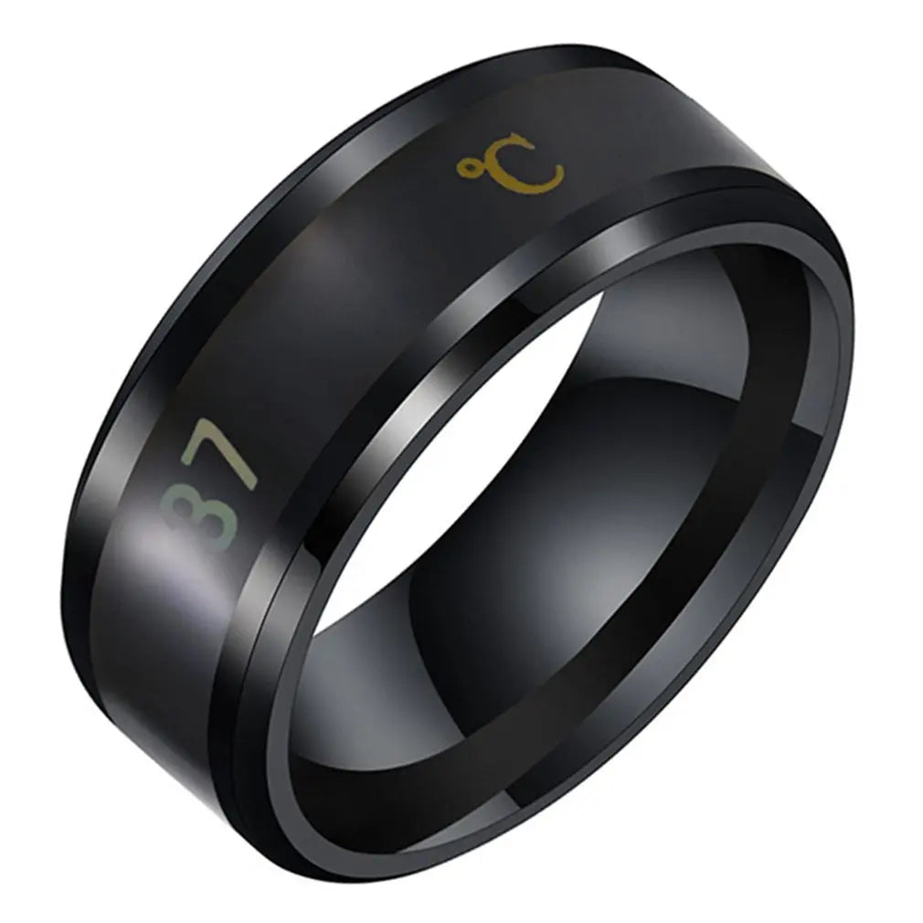 Stainless Steel Temperature Ring Mood Emotion Feeling Intelligent Temperature Sensitive Rings for Men Women Waterproof Jewelry Black Tidesmit