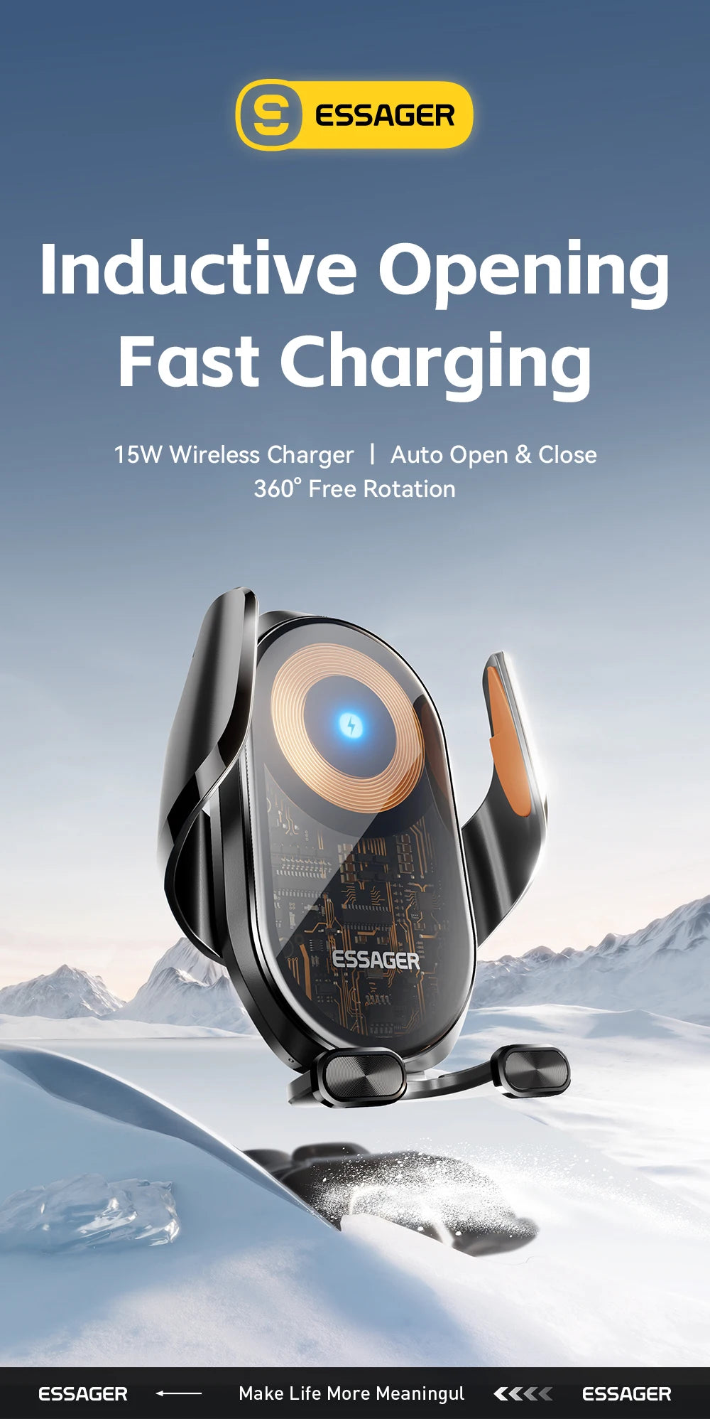 Magnetic Wireless Car Charger - MagSafe Compatible Fast Charging for iPhone Tidesmit