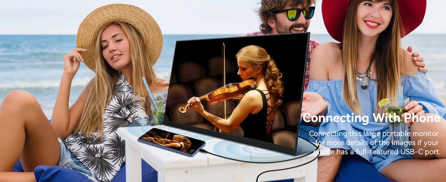 AHXJKA 23.8Inch 120Hz Portable Touch Monitor FHD 16:9 IPS Non-Touch Optional External Second Screen for Xbox PS4/5 Switch Phone