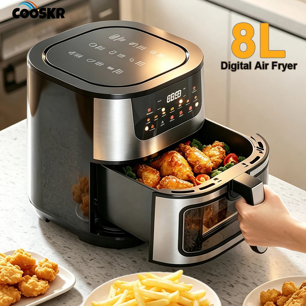 Air Fryer with 8L Large Capacity Electric Air Fryers without oil Airfryer Oven for Chicken Wings Fries Chips Cooker Air Fryer