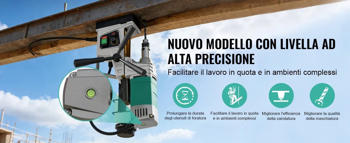SIHAO Electric Magnetic Drill Machine 1450W/1550W 1.57/2" Max Drill Diameter 750 820 RPM Industrial Boring Tool
