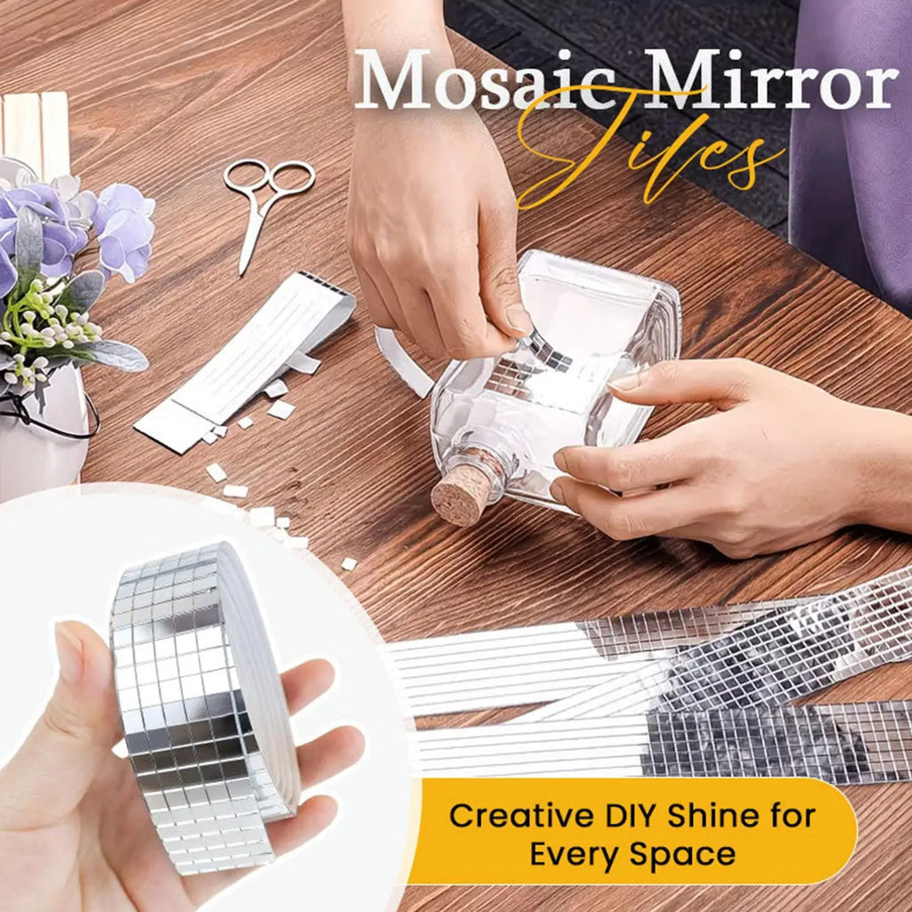 Disco Ball Tiles 1600Pieces 5mm Self Adhesive Square Mosaic Mirror Glass Stickers Home Wall Kitchen Party Decor