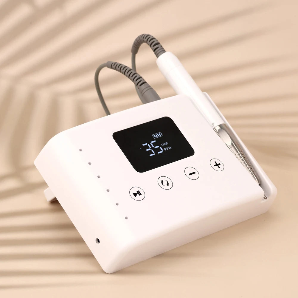 Brushless 35000RPM Portable 2-in-1 Electric Desktop Nail Drill Machine Drilling Manicure Nail Polisher 85w Powerful with Bit Set