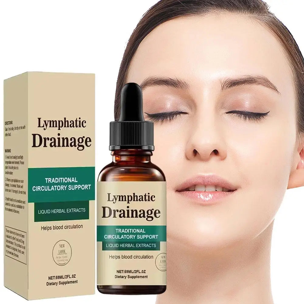 Natural Herbal Lymphatic Drainage Drops, Fast Absorb Detox Liquid Supplement Improve Blood Circulation Relieve Swelling Immune