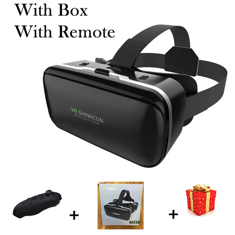 VR Headset for Smartphone – Adjustable 3D Goggles with Spatial Audio With Remote A Tidesmit