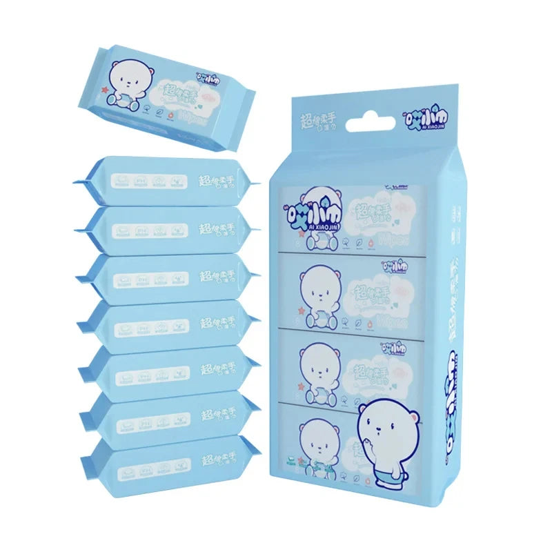 Super Mini Wet Wipes 64pcs Disposable Portable Small Package Extraction Hand And Mouth Cleaning Wipes Home School Supplies