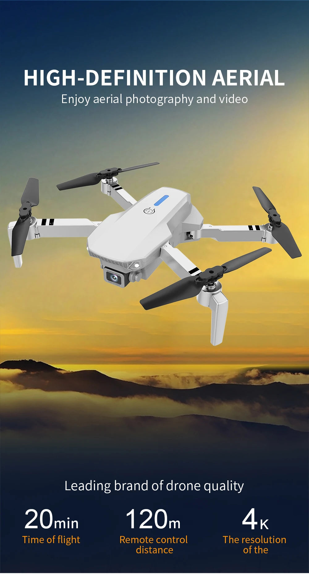 4K Camera Drone Foldable Quadcopter - Wide Angle Lens & Stable Flight Tidesmit