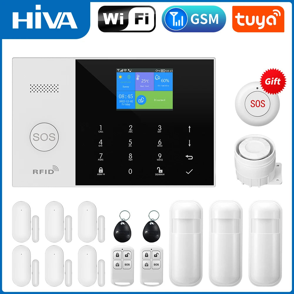 Wireless Home Alarm System with WiFi App Control & Smart Integration D EU Plug Tidesmit