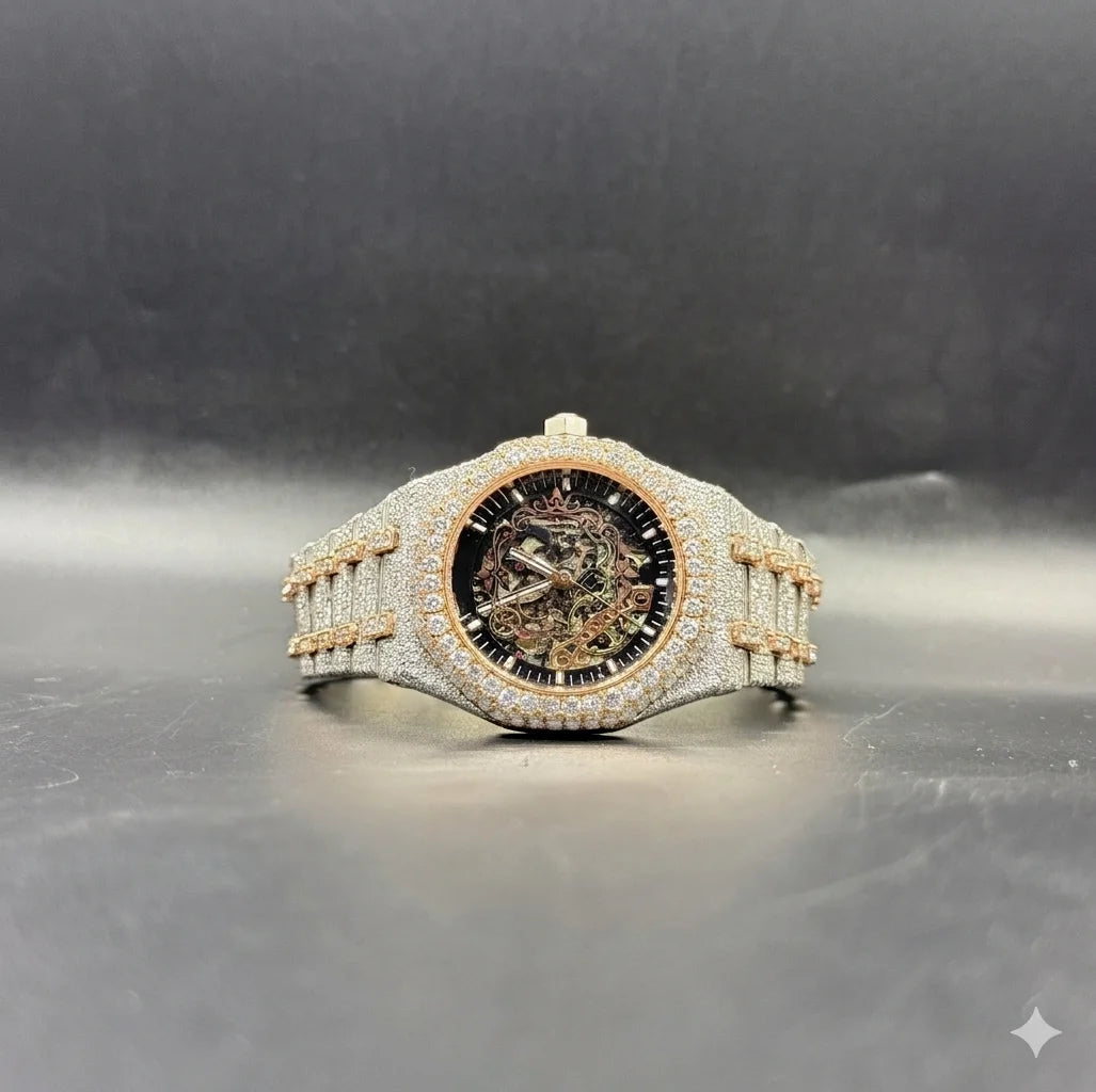 Hot Sale Mossinate Mechanical Watch Stainless Steel Bracelet Dial Round Men Luxury Wristwatch for Daily Wear