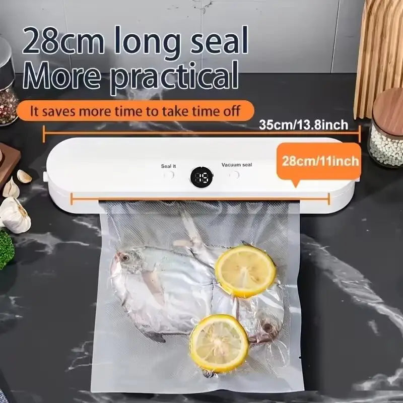 Automatic Vacuum Sealer Machine With 10pcs Free Food Saver Bags for Food Vegetables Fruits Nuts and Meat Storage Proof Sealer