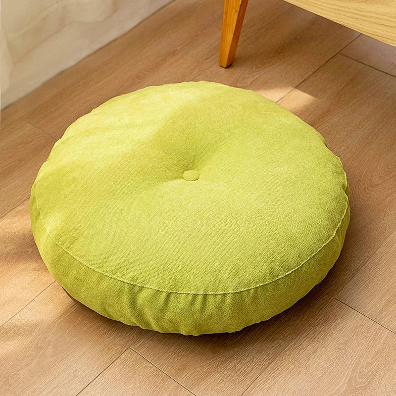 Floor Seat Cushion Thickened Meditation Chair Cushion Simple Japan Style Futon Round Cotton and Linen Tatami Balcony Cushions 방석