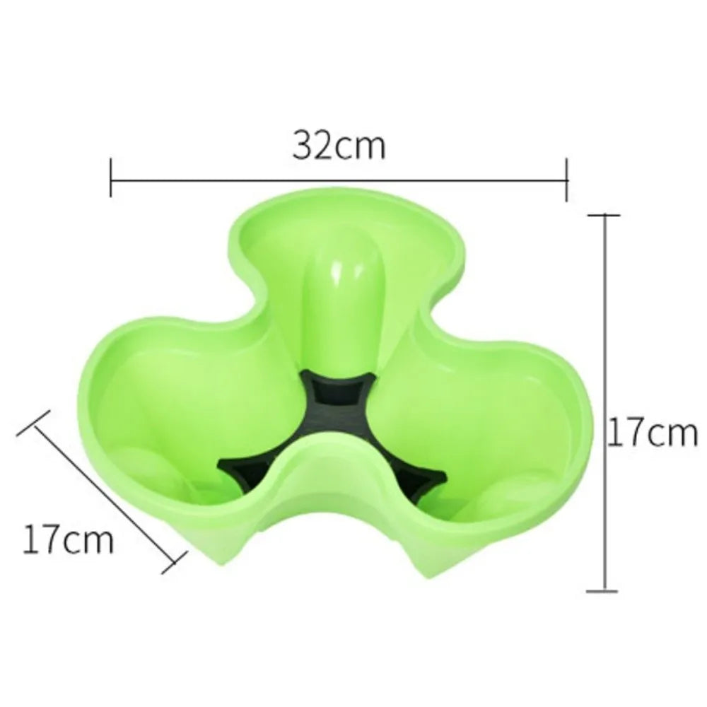 Green 3-petal plastic vertical flower pot for stacked planting
