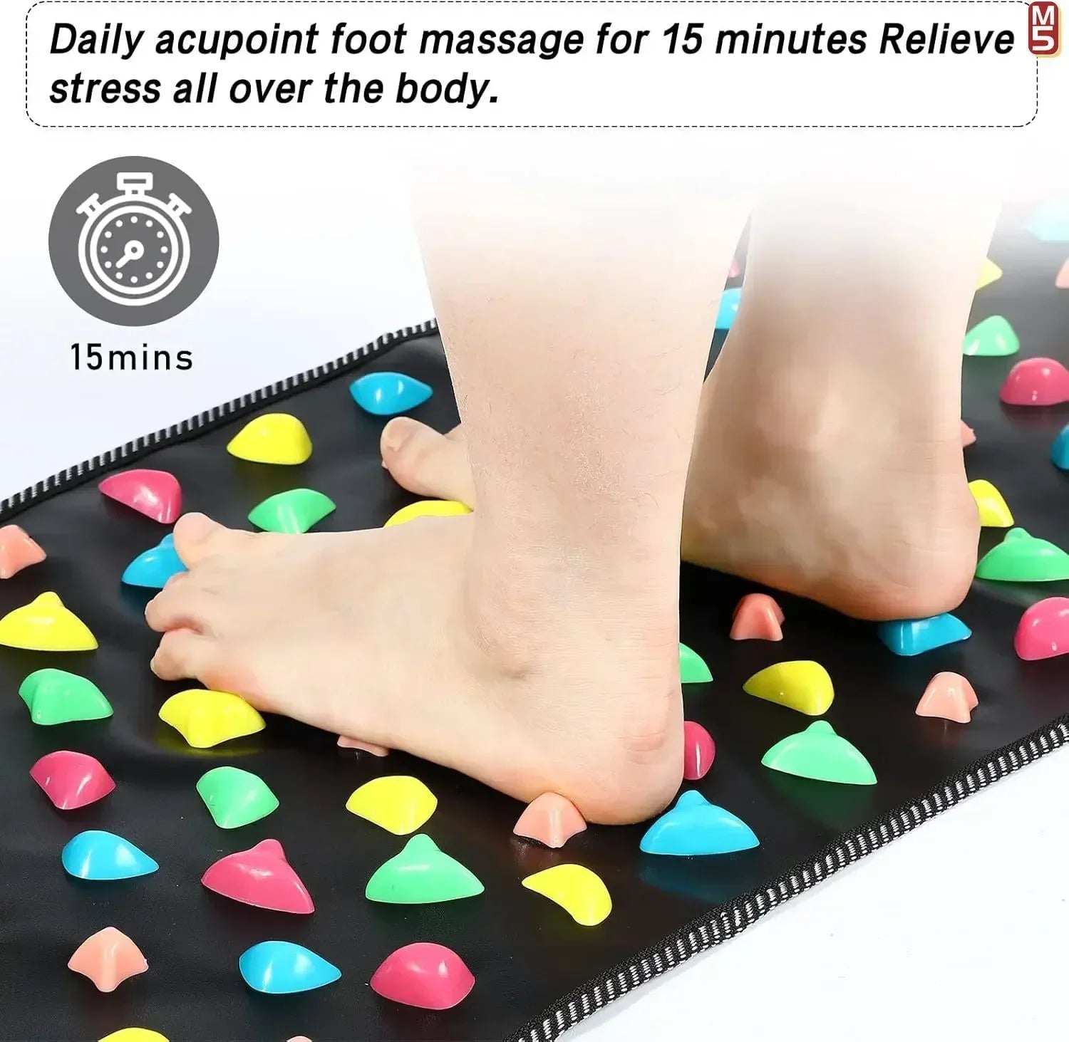 Foot Massage Mat for Reflexology Pain Relief - Tidesmit Home Spa Series Relaxation Treatment Tidesmit