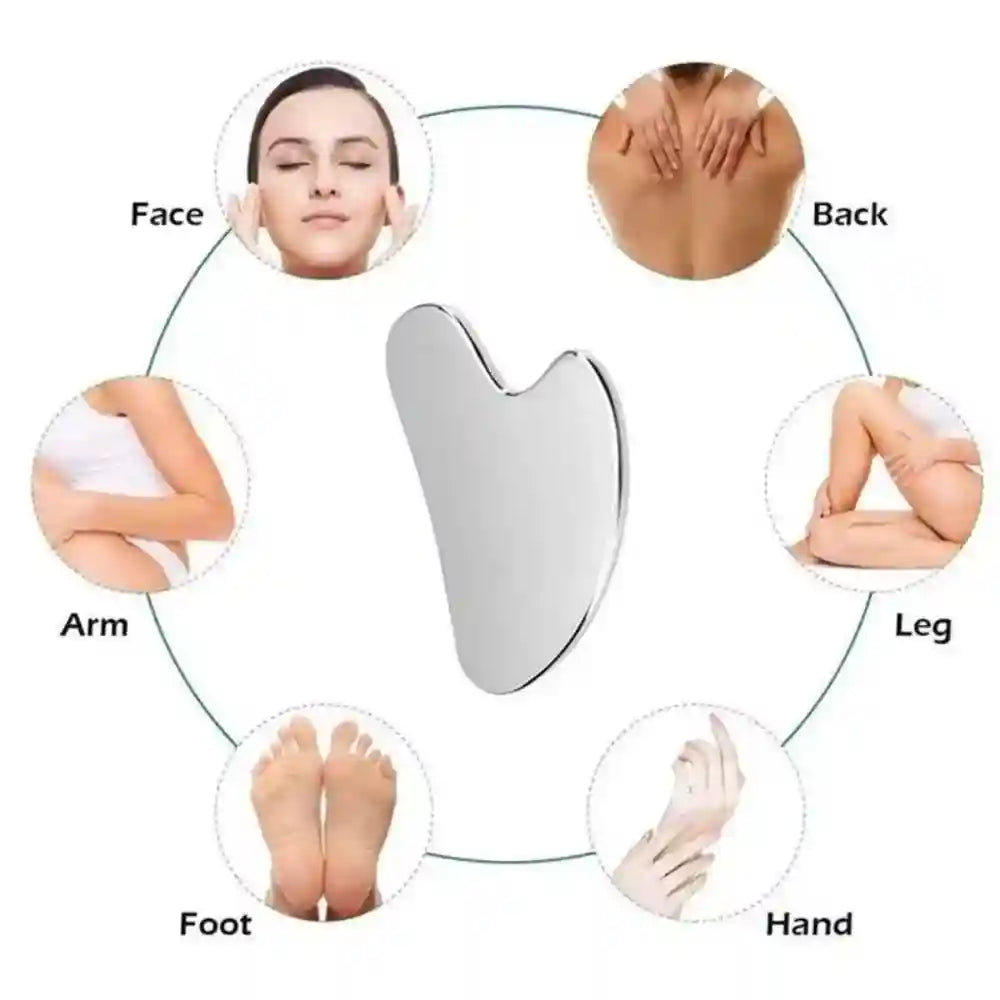 Stainless Steel Gua Sha Face Massager - Ergonomic Heart Shape Tool Eye Massage Instrument Tidesmit