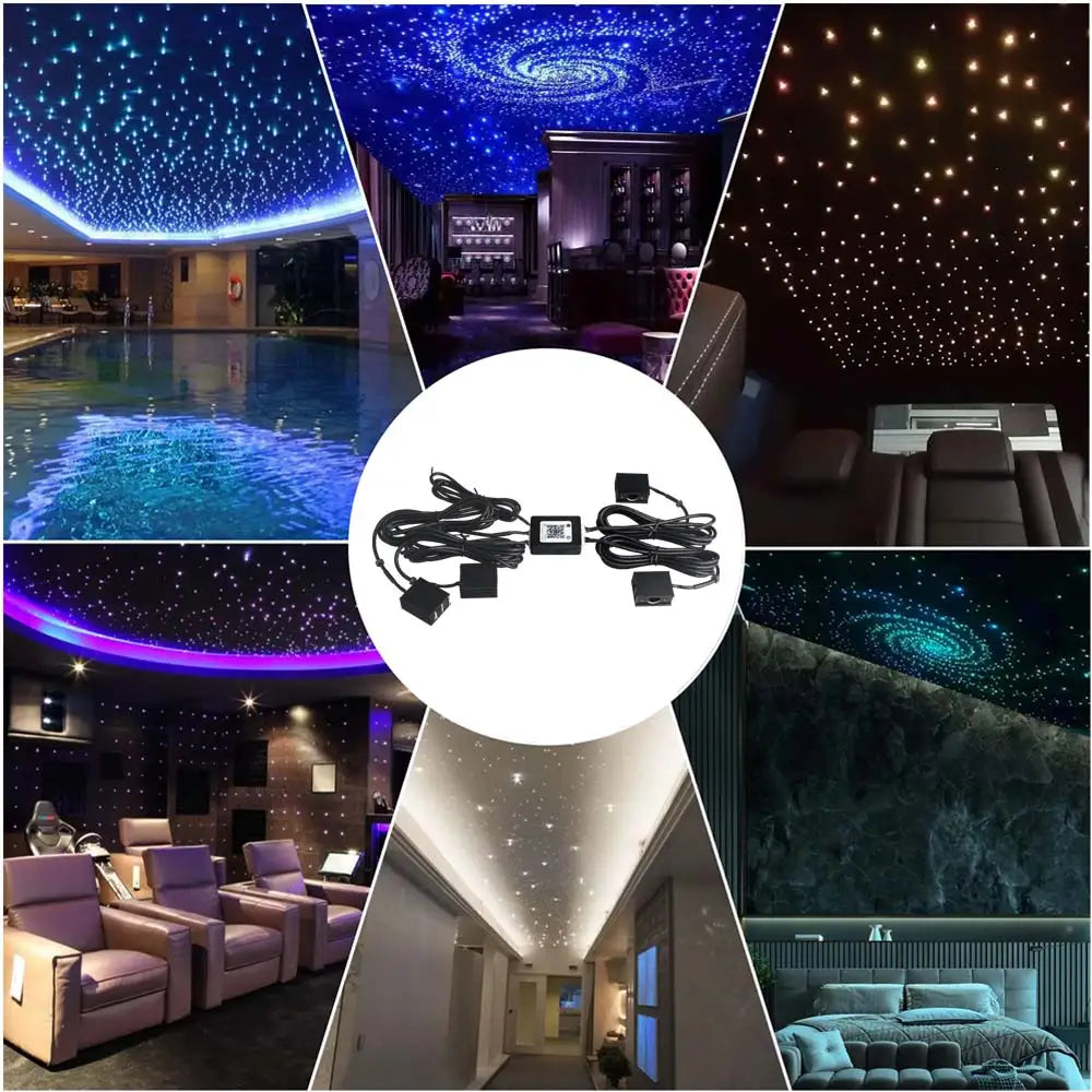 Fiber Optic Star Ceiling Kit - RGBW LED Car Roof Light System Tidesmit