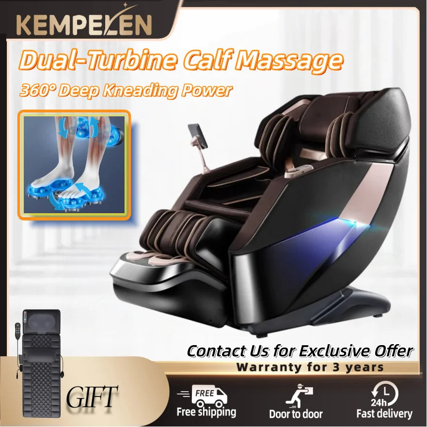 4D Full Body Massage Chair - Zero Gravity Heat Therapy - Black Body Shaping Massage Equipment Tidesmit