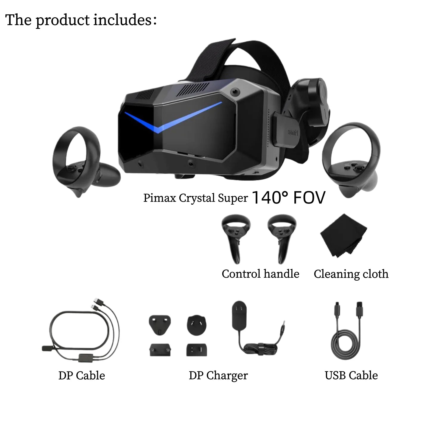 Pimax Crystal Super PCVR Headset: 57PPD High-Resolution VR Optics 140 FOV Tidesmit