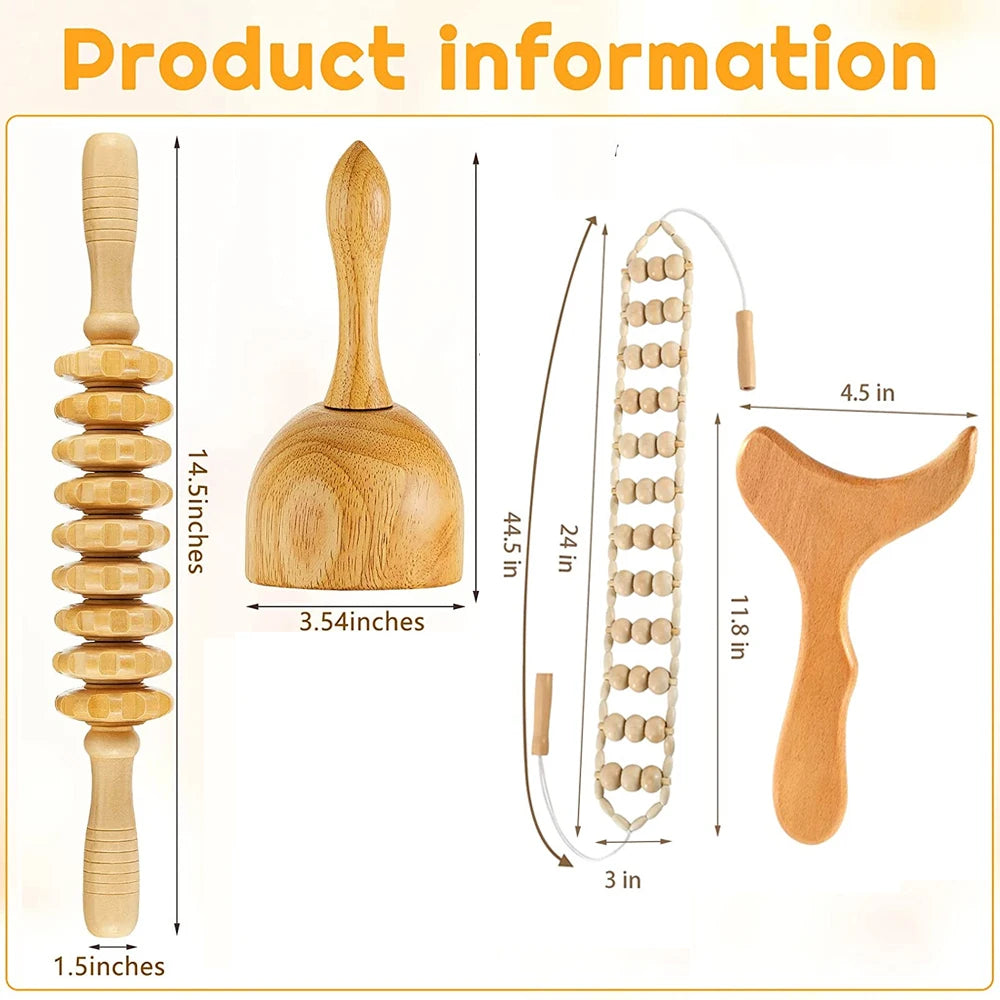 Wood Therapy Massage Tools for Lymphatic Drainage Body Sculpting Body Shaping Massage Equipment Tidesmit